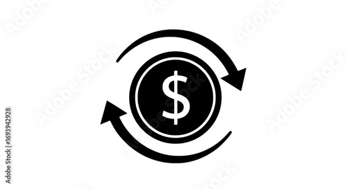 Money Circulation Icon Dollar Currency Exchange Symbol