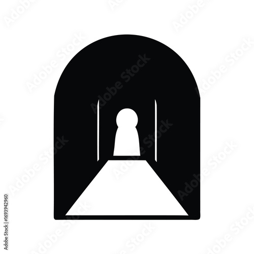The Enigmatic Tunnel Leading to a Keyhole Shaped Portal of Light
