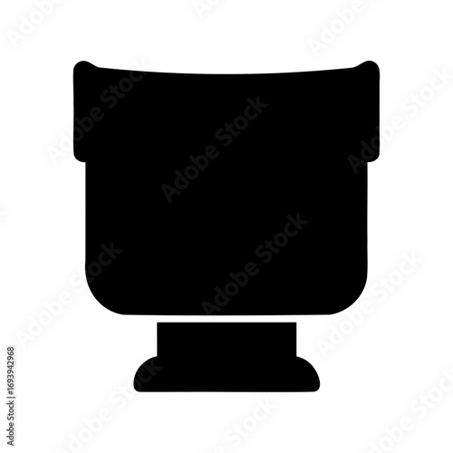 A simple icon of a black urn with unique design features