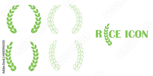Wheats ears icon set and wheat design elements flat line vector collection isolated on transparent background. Harvest wheat grain, growth rice stalk and whole bread grains or field cereal nutritious.