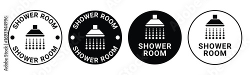 Toilet icons set. Men and women restroom icon sign left right arrow. Disabled wheelchair icon. Baby changing room sign. Parent room symbol. Shower room sign. Bathroom sign. Vector Illustration