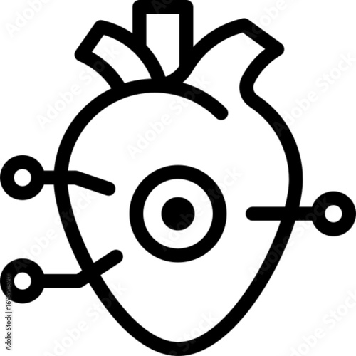 Artificial Heart Implant Icon