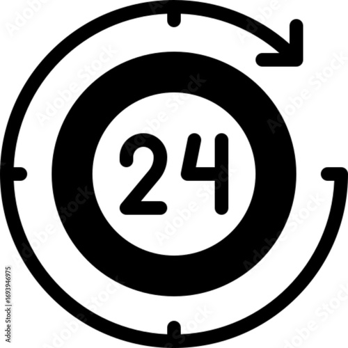 24 Hours Support Icon