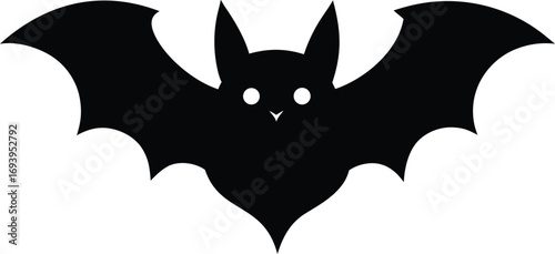 Vector Illustration of Bat Silhouette for Halloween Design. Halloween Bat Silhouette Vector Illustration. 