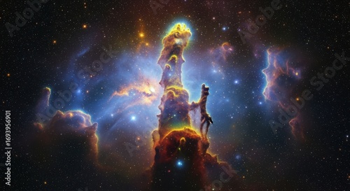 Cosmic Pillars of Creation in the Eagle Nebula Majestic Stellar Nursery