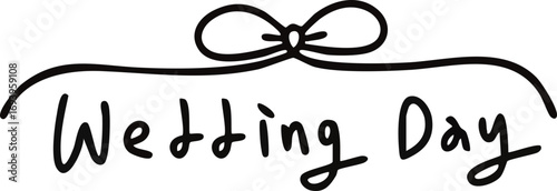 웨딩 결혼 청첩장 아기자기 손글씨 리본 캘리그라피(wedding day ribbon cute hand drawing caligraphy)