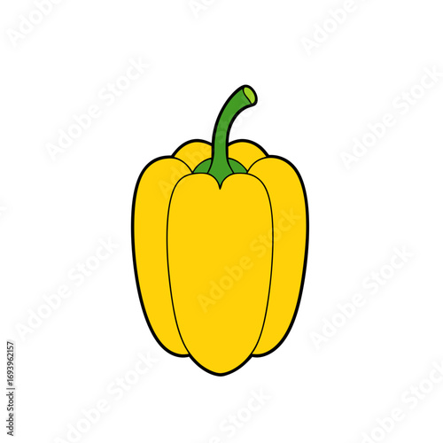 Minimalist illustration of yellow pepper