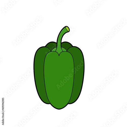 Minimalist illustration of green pepper