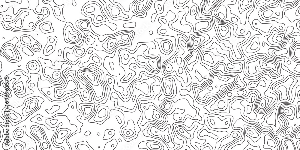 Fototapeta premium Transparent background topography contour map with black curve lines .luxury topographic wavy pattern and geographic grid map design .