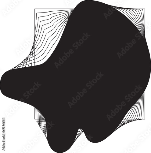 Organic forms with dynamic wave and line design of logo, banner, presentation