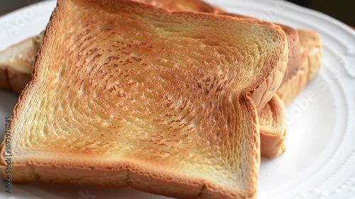Golden brown toast breakfast ready
