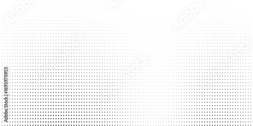 Dotted halftone gradient texture. Vanishing polka dot background. Repeating dots gradation pattern background. Black fading comic pop art overlay