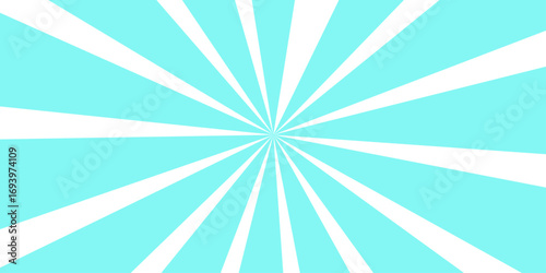 Abstract blue sunburst vintage vector design background with retro rays