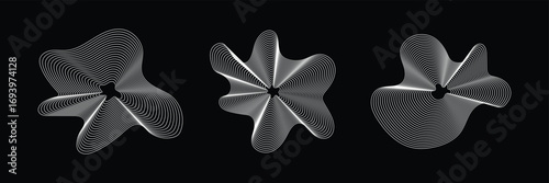Music equalizer and sound wave. Circular sound waves, depicting audio music ,icons and logos for equalizers, radial spectrum designs, ring patterns. eps 10