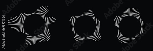 Wave Organic Shape Abstract Lines. Vector Ripple Circles - Sound Wave Pattern. abstract organic flowing waveform circle ring. 