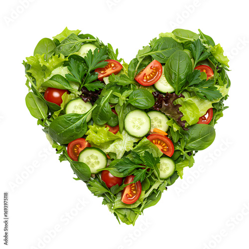 Heart-Shaped Salad: Healthy Eating, Nutrition, and Vegetarian Diet