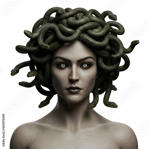 realistic portrait of Medusa