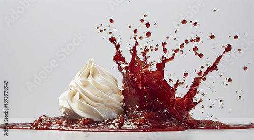 strawberry with whipped cream