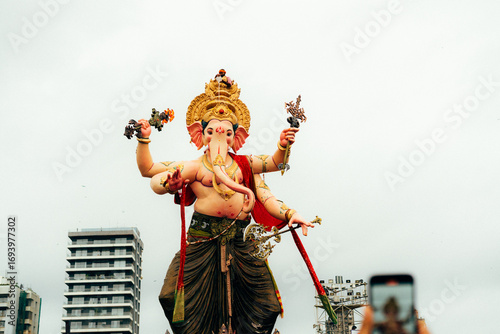 Ganpati Visarjan festival in Mumbai city of Maharashtra India.