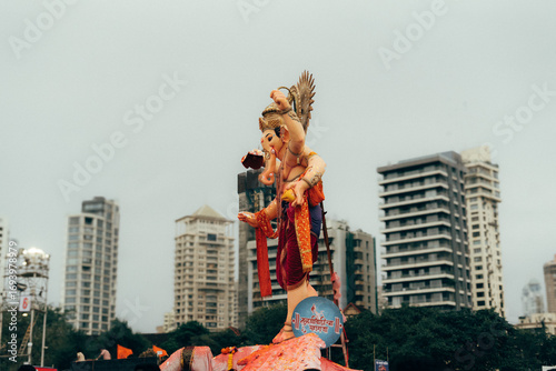 Ganpati Visarjan festival in Mumbai city of Maharashtra India.