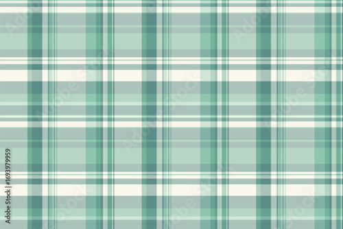 Elegant plaid pattern in soft green and white hues. Versatile design for backgrounds, textiles, fashion,  creative projects. Evokes serenity and comfort.