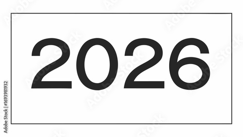 Giving Tuesday Black number 2026 inside a black rectangle on white background year numeral
