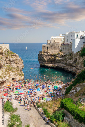 Cliffside Houses Above the Adriatic in Polignano a Mare, Apulia, Italy