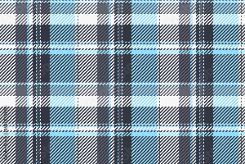 Difficult vector plaid tartan, expressive textile texture seamless. Seasonal check background fabric pattern in dark and white colors.
