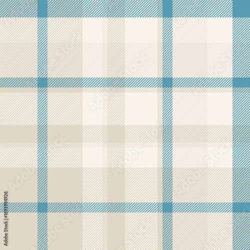 Elegant plaid pattern with soft beige and blue hues. Versatile design for backgrounds, textiles, or digital creations. Adds a classic, refined touch to any project.