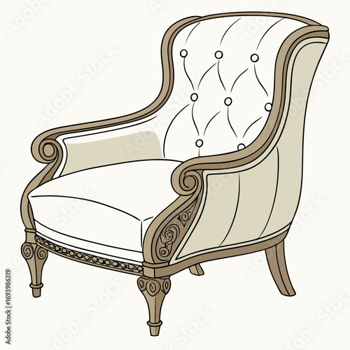armchair isolated on white background 
