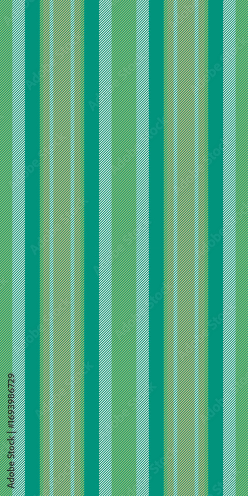 Obraz premium Manufactory pattern vector vertical, emerald texture fabric textile. Comfort stripe lines background seamless in teal and old lace colors.