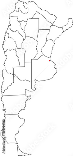 A vector map of Argentina highlighting the Autonomous City of Buenos Aires. Ideal for urban studies, demographic reports, and data visualization.


