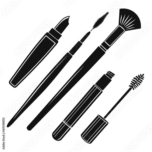 Cosmetic brushes and mascara wands makeup brushes cosmetic tools