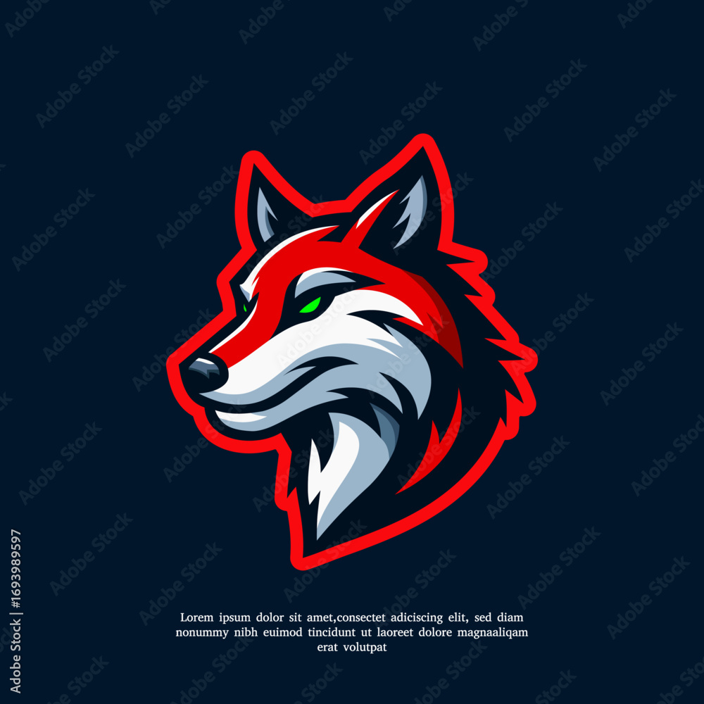 Obraz premium Wolf Mascot Logo Design. Modern Esports and Gaming Identity
