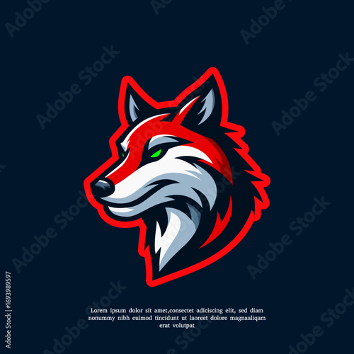 Wolf Mascot Logo Design. Modern Esports and Gaming Identity