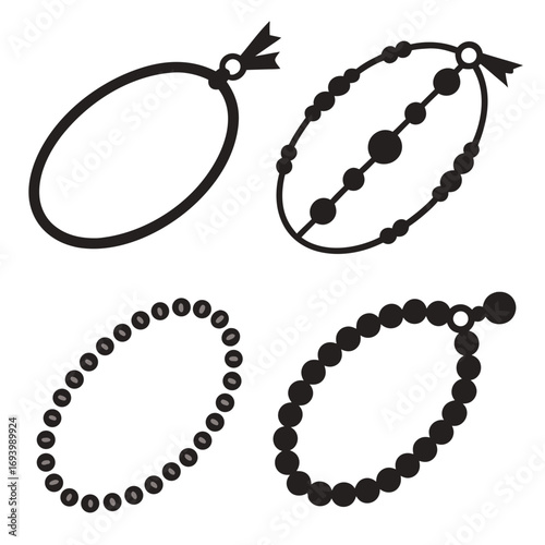 Four black silhouette bracelets and bangles jewelry accessory