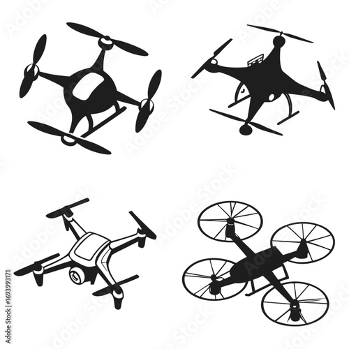 Quadcopter drone aerial vehicle collection flying machine unmanned aerial vehicle
