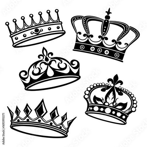 Royal headwear collection ornate regal symbols crown tiara