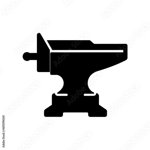 Silhouette of a blacksmith anvil on transparent background