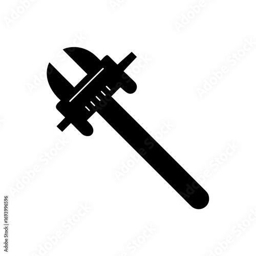 Illustration of a caliper tool on transparent background silhouette