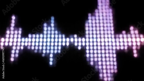 Abstract Pulsing Sound Waveform Spectrum on Dark Background For Music