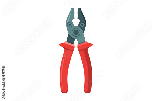 Illustration of Combination Pliers with Red Handles Ideal for DIY Projects and Handyman Services Maintenance and Repair Tool