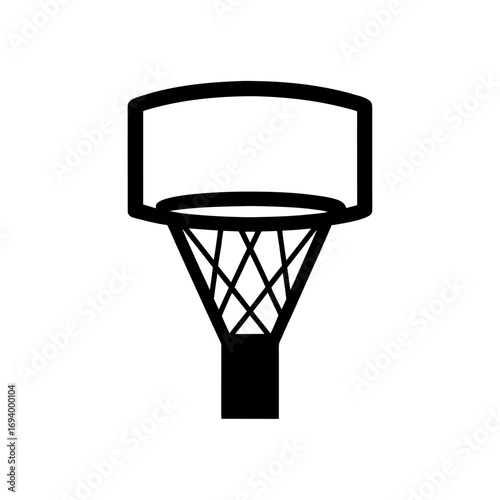 Silhouette of a basketball hoop on transparent background
