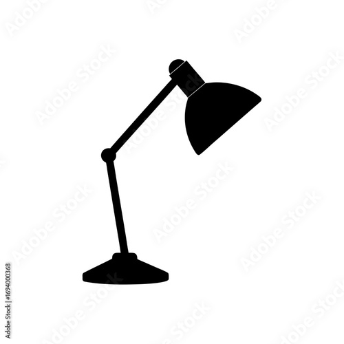 Silhouette of a desk lamp art on transparent background