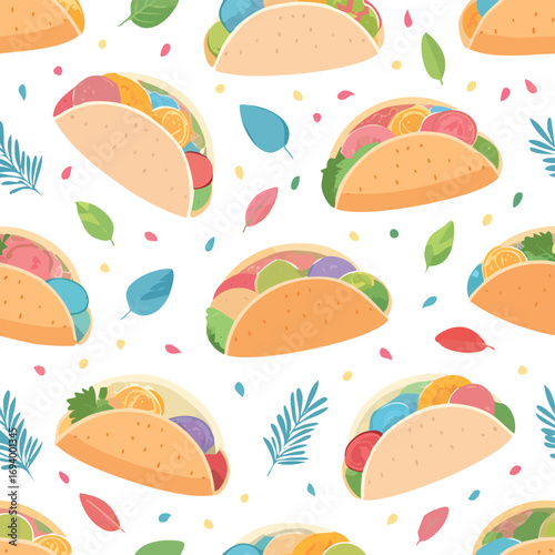 Pita Bread soft pastel vector seamless design for endless tiling.