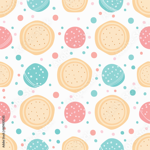 Lavash soft pastel vector seamless design for endless tiling.