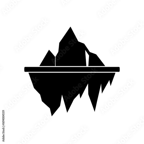 Black iceberg simple illustration on transparent background silhouette