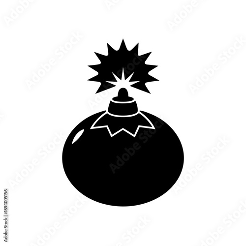Silhouette of a bomb exploding on transparent background