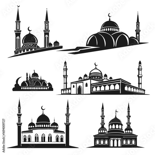 Islamic mosque architectural styles domes minarets architecture building