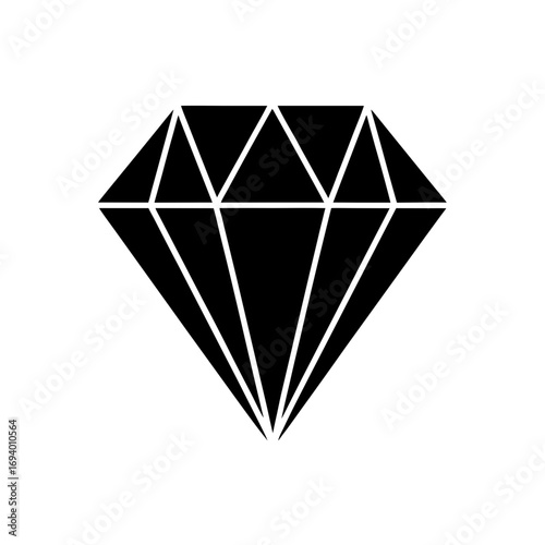 Black diamond simple drawing on transparent background silhouette